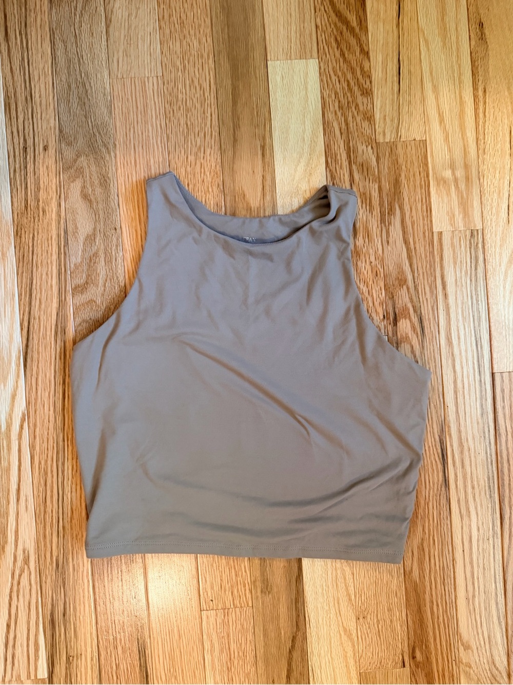Sleeveless Crop Tank Top - Taupe